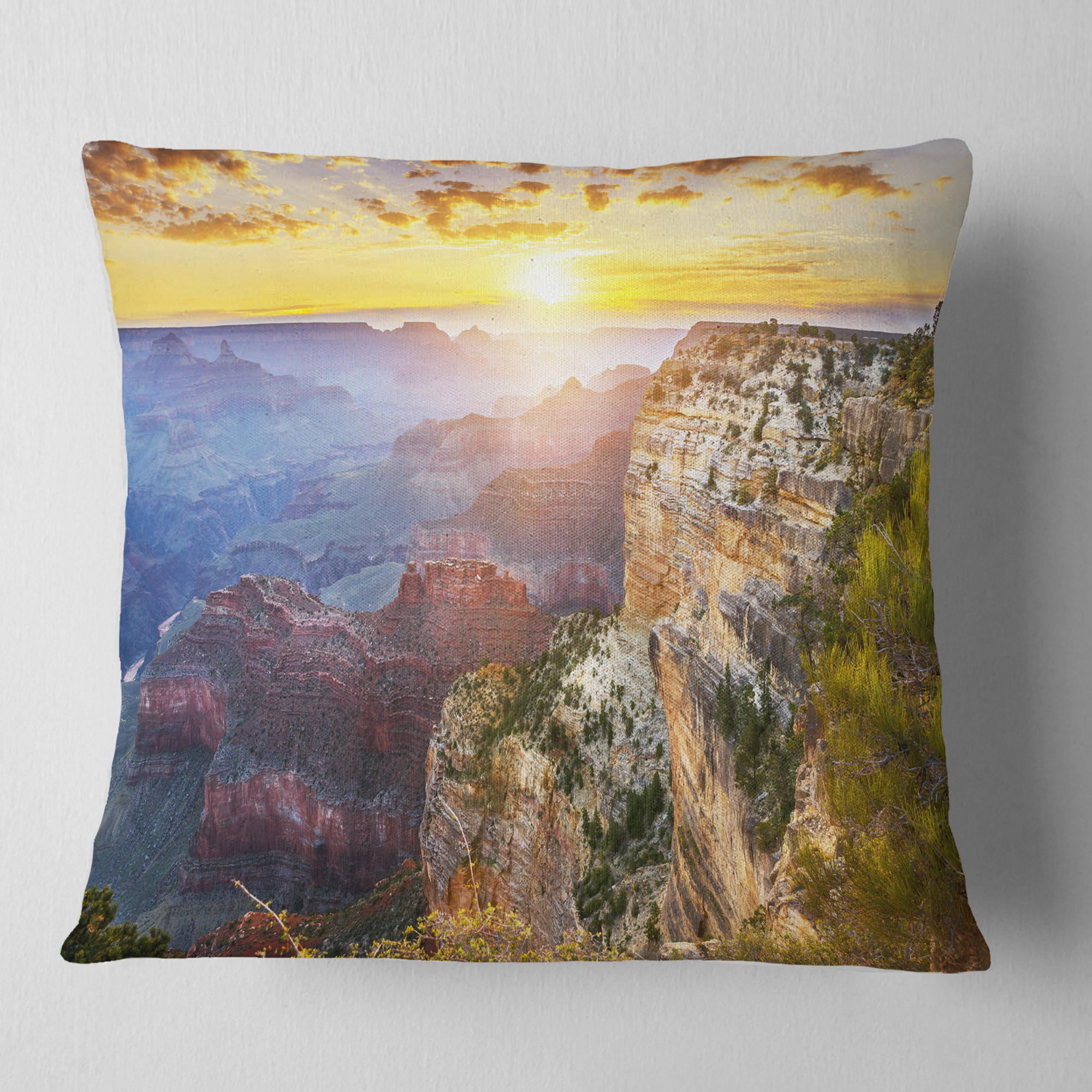 Designart Grand Canyon Landscape - Photography Throw Pillow - 16x16