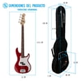 thumbnail image 2 of Estuche para bajo eléctrico, Funda para bajo eléctrico con tirantes y asa con goma para su fácil transporte, Gig bag, guitar case para trasporte y protección Kidam  Bordes Grises, 2 of 4