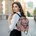 thumbnail image 6 of FORMRS Mini Backpack Purse for Women Quilted Travel Daypack Casual Shoulder Bag, Colorful Abstract Eagle, 6 of 7