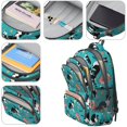 thumbnail image 4 of Border Collie and Floral Blue Pattern Backpack for School, Cute School Bag with Adjustable Shoulder Straps and Padded Back, 16.9"x12.6"x5.9", 4 of 5