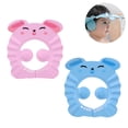 thumbnail image 2 of 2 Pcs Bonnet de Douche pour Bébé Ajustable Visière de Bain Protection Sûre-Rose+bleu, 2 of 5