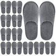 thumbnail image 1 of Zapatillas Elcoho con punta cerrada, reutilizables, de forro polar coral, 12 pares, 1 of 7