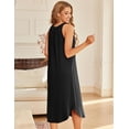 thumbnail image 2 of Ekouaer Sleeveless Nightgowns for Women Long Night Gown Pleated Full Length Sleepwear Tank Sleep Dress Slit Dress, 2 of 6