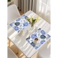 thumbnail image 5 of Blue Ombre Spring Floral Placemats Set of 6, Summer Botanical Flowers Placemats for Dining Table, Place Mats for Kitchen Tabletop, Waterproof Wipeable Dining Table Mats Set, 5 of 9