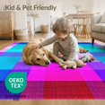 thumbnail image 4 of ODIKA 6'x9' Washable Area Rug Non-Slip, Chair-Friendly, Ombre Checkered Short Plaid Grid Groovy Blocks Gradient Pile for Dining Room, Under Table, Office Décor, 4 of 7