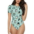 thumbnail image 1 of Vsdgher Combinaison de Ski d'Hiver à Manches Courtes pour Femmes, Justaucorps une Pièce Aguichant à Col Rond Shapewear Contrôle du Ventre-Petit, 1 of 7