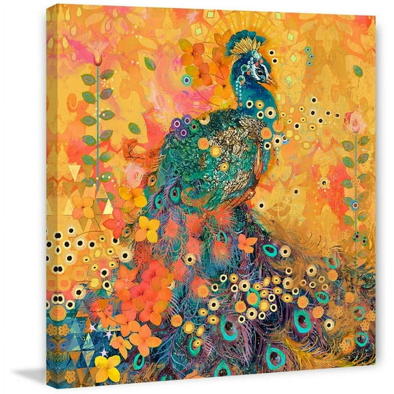 "Afrikarma Peacock" Painting Print on Wrapped Canvas