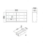 Tvilum Studio 6 Drawer Double Dresser for Adults, Black