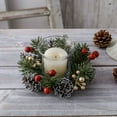 thumbnail image 6 of Christmas Candle Holders Wreath, 7.87" Candlestic Garlands for Door and Window Decor, Holiday Hanging Pendant for Xmas Tree Home Decorations, 6 of 6