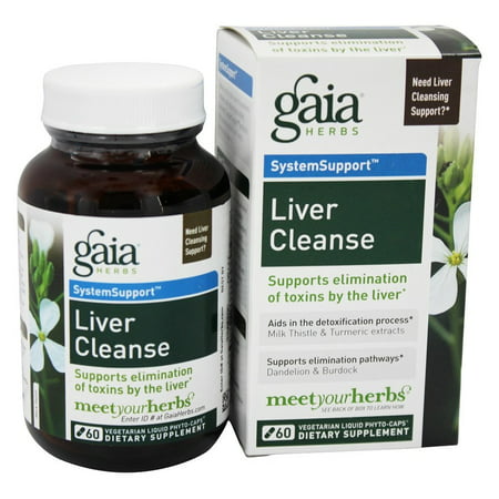 Gaia Herbs - Liver Cleanse Support Liquid Phyto-Caps with Corydalis - 60 Vegetarian (Best Herbs For Liver Health)