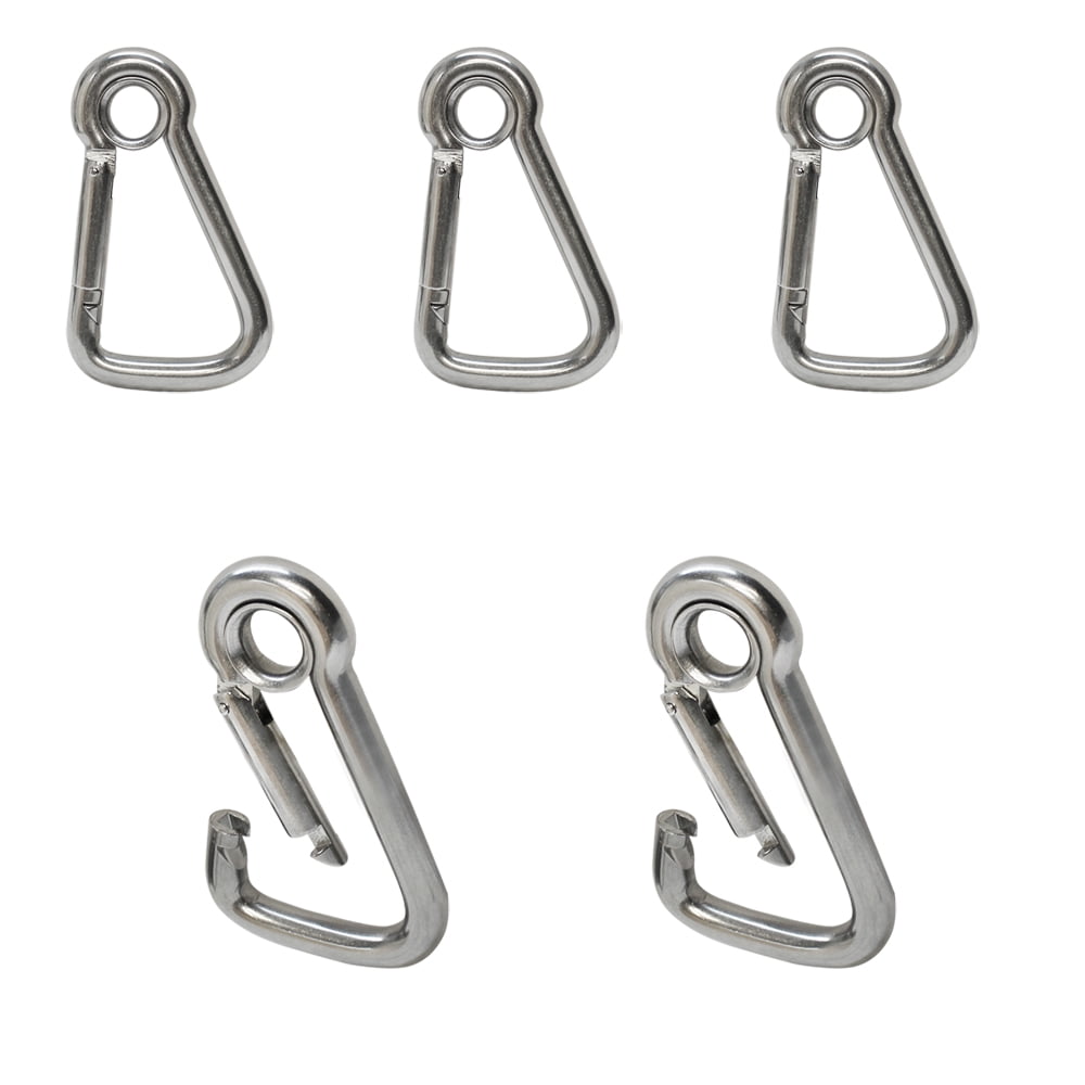 5pc 5/16'' Marine Stainless Steel Carabiner Snap Hook w/ Eyelet Insert ...