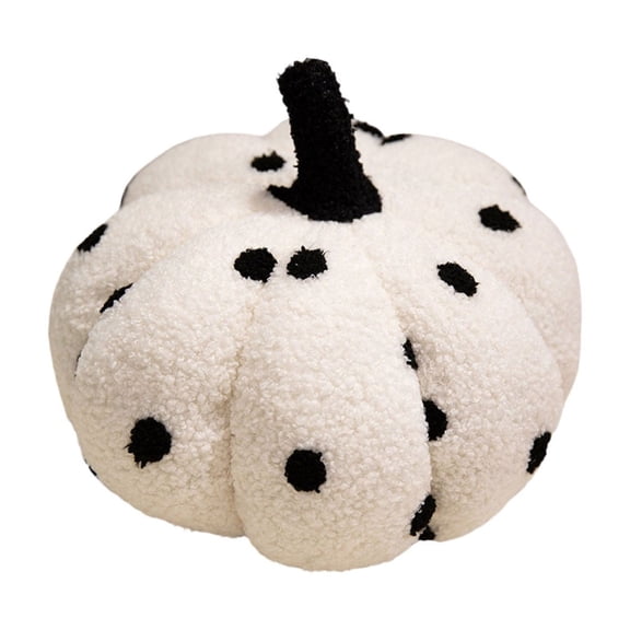 Decorr 6.3 Inch Plush Pumpkin Throw Pillow, 3D Plush Fall Cushion, Soft Sherpa Fleece Decorative Pillow for Sofa, Bedroom, Living Room, Thanksgiving Gift