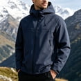 thumbnail image 4 of LEKWK Rain Jacket Men Big and Tall Water Resistant Lightweight Windbreaker Hooded Coat Full Zip Hiking Running Golf Outdoor Activewear, 4 of 9