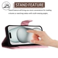thumbnail image 3 of For Apple iPhone 16 Pro Max Argyle Pattern PU Leather Wallet Case Magnetic Flip Cover 7-Card Slots Pocket With Detachable  Wrist Strap,Pink,For iPhone 16 Pro Max, 3 of 7