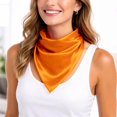 thumbnail image 2 of UJNDER Womens Soft Silk-like Square Shawl Scarf with Lightweight Drape and Subtle Shine for Daily Elegant Wear Neck Scarf for Women,01_Orange,One Size, 2 of 6
