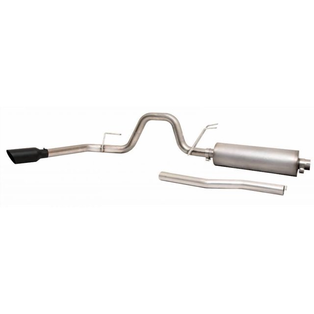 Gibson Exhaust Exhaust System Kit 619908B Black Elite Series Cat-Back System; Stainless Steel; With Muffler; 3 Inch Pipe Diameter; Single Exhaust With Single Exit; Behind Rear Side Tire Exit