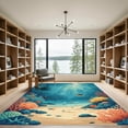 thumbnail image 2 of ODIKA 5'x7' Machine Washable Non-Slip Area Rug, Contemporary Teal High Traffic Rug, Blue, 1061883, 2 of 7