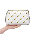 thumbnail image 5 of Bingfone Gold Rabbit Print Leather Makeup Bag, Portable Hand-held Zipper Female Cosmetic Bag Toiletry Bag, Suitable for Home and Travel, 5 of 6