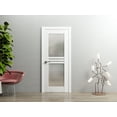 thumbnail image 6 of Solid French Pre-Hung Door Opaque Glass 4 Lites / Mela 7222 White Silk / Single Regular Panel Frame Handle / Bathroom Bedroom Modern Doors -30" x 96", 6 of 6