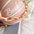 thumbnail image 4 of Bolso de hombro redondo para mujer, de mano pequeños con cadena femenina en forma de baloncesto, 4 of 6