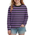 thumbnail image 6 of fatyb Kids Striped Long Sleeve Shirts for Boys Girls Color Block Casual Tops Lightweight Crew Neck Tees, 6 of 7