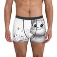 thumbnail image 2 of Goofa Cute Cat Meadow Sketch Printed Men's Boxer Briefs Underwear, Moisture-Wicking Underwear, Trunk,Soft and Breathable Cotton Underwear-, 2 of 9