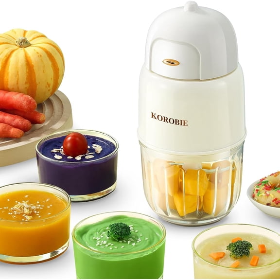 Baby Food Maker - Mini, White; Baby Food Processor for Fresh & Nutritious Meals; Blends Fruits, Veggies, Meats; Easy to Use & Clean; BPA-Free, Dishwasher Safe