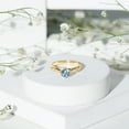 thumbnail image 5 of Rosec Jewels Aquamarine Engagement Ring with Diamond - 6 mm Round March Birthstone Ring - AAA Grade - with Jewelry Box, 10K Yellow Gold, US 5.00, 5 of 8