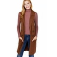 thumbnail image 2 of ShezPretty Women's Casual Sleeveless Open Front Long Cardigan Sweater Vest with Side Pockets (Small, BROWN), 2 of 4