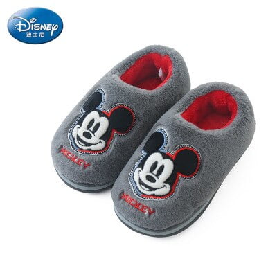 Bolsa de pantuflas de algodón para niños de Disney con lindos zapatos de algodón antideslizantes para el hogar de invierno para niños y niñas Mickey shoes210-Insole 20cm Gao Jinjia LED