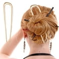 thumbnail image 3 of sunsanly U-Shaped Hair Fork Elegant Golden Silver-color Alloy Anti-slip Long Thick Hair Updo Bun French Hair Pin Stick Women Girls Hair Accessories, 3 of 7