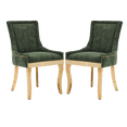 thumbnail image 5 of Tcbosik 2 Pack Upholstered Dining Chairs, Modern Chenille Fabric Side Chair with Metal Legs, Armless Chair for Living Room, Kitchen, Olive Green+Gold, 5 of 11