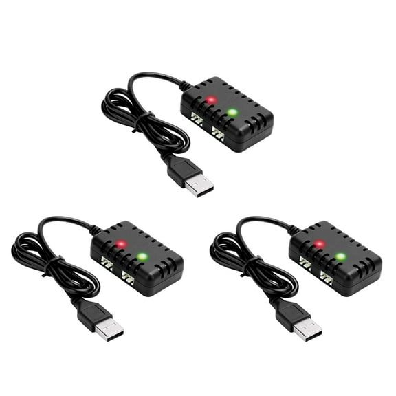 3X 2S 7.4V 2-in-1 Charger with XH-3P Connector Plug for AX24 SCX24 UTB18 SCX24,7.4V 2S Lithium Batteries