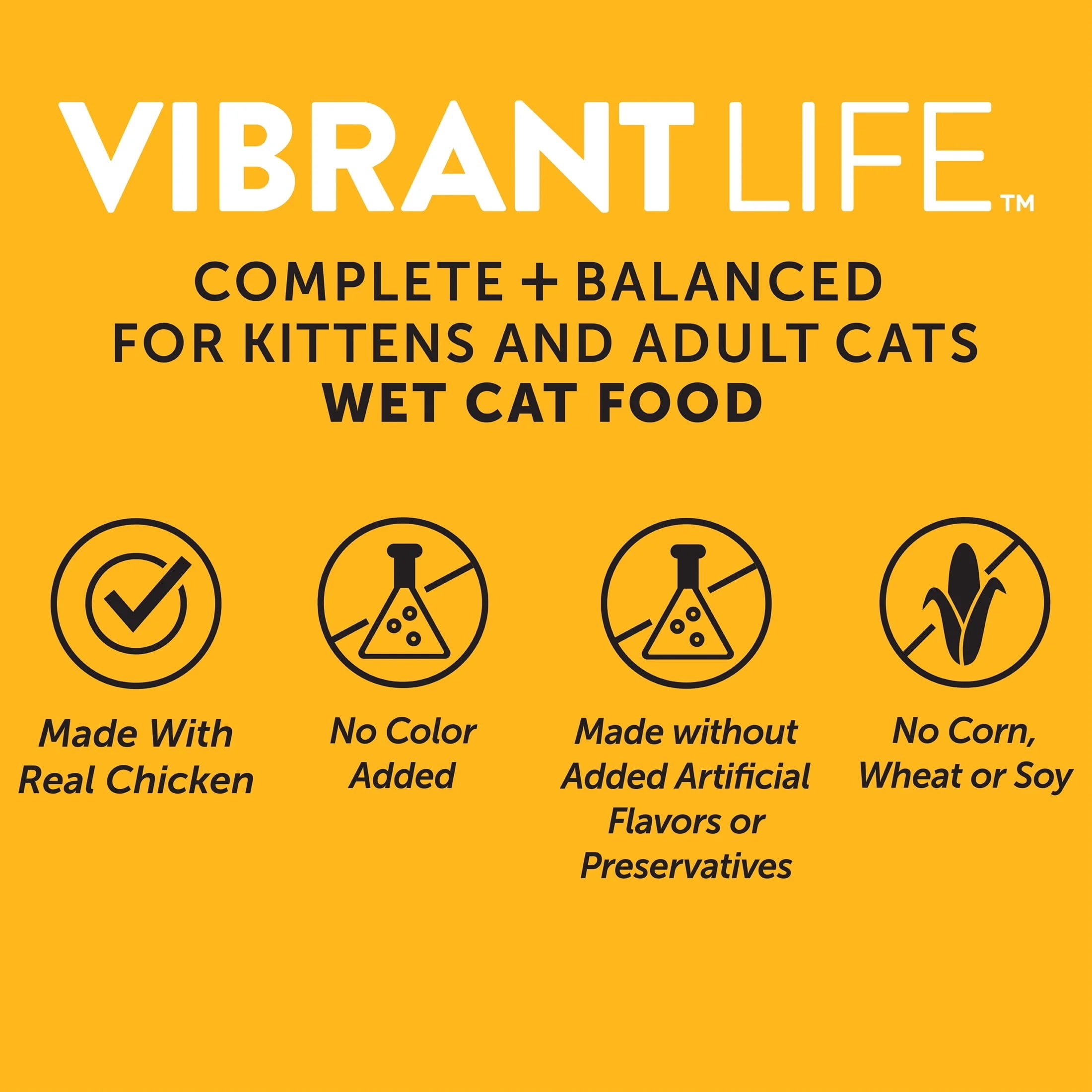 (2 pack) Vibrant Life Chicken Pate in Savory Juices Wet Cat Food, Grain-Free, 2.64 oz Split Tray