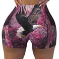 thumbnail image 2 of Lsque Flower Bald Eagle Pattern High Waisted Biker Shorts for Women-Tummy Control Fitness Athletic Workout Running Yoga Gym Shorts,Moisture-Wicking-Small, 2 of 9