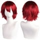 thumbnail image 1 of Zhuge Peluca de pelo corto unisex de anime, peluca de anime para cosplay, pelucas sintéticas resistentes al calor para fiesta de disfraces con flequillo, color rojo oscuro, 1 of 2