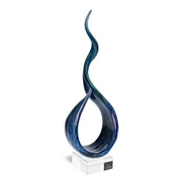 18 Multicolor Art Glass Centerpiece On Black Crystal Base 18 Multicolor Art Glass Centerpiece On Black Crystal Base