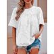 thumbnail image 2 of Blusa holgada acampanada de media manga con estampado floral para mujer para primavera, 2 of 8