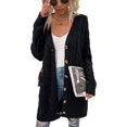 thumbnail image 1 of LAICAIW Womens Cardigan Long Sleeve Cable Knit Sweater Open Front Loose Outwear with Pocket, 1 of 5