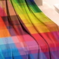 thumbnail image 3 of Colorful Rainbow Checkered Pattern Blanket,Comfortable Soft Flannel Throw Blanket,All Season,Warm Lightweight Blankets for Sofa Bed Couch Living Room Chair,30"x40", 3 of 4