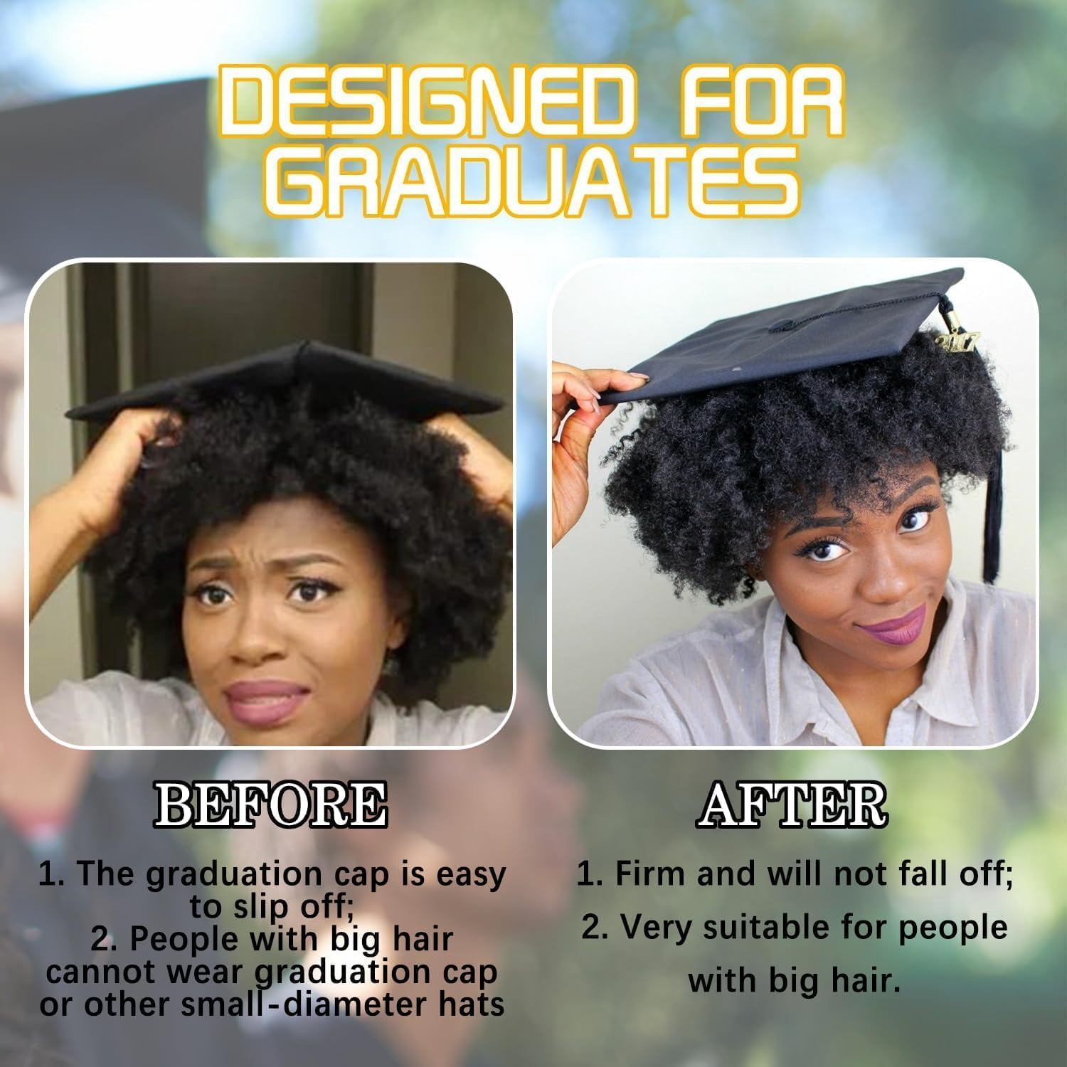 2 Packs Graduation Cap Headband Grad Cap headband for Graduation Cap Insert, Cap Headband Insert for Securing Your Grad Cap and Your Hairstyle, Graduation Gift