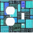 thumbnail image 4 of Metal Light Switch Plate Cover Safari African Tribal Art Pattern Teal SFR004, 4 of 13
