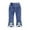A-Blue, variant on breaise Baby Kids Girls Jeans Casual Ruffle Bell-Bottoms Denim Pants Cute Mid Waist Flared Trousers Outerwear Pants