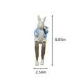 thumbnail image 2 of Easter-Decorations Blue Bunny-Decor Spring-Figurines Table-Centerpiece, 8.85"x2.59" Spring Decorations Resin Rabbits with Flower and Bird Tabletop Ornaments for Home Farmhouse, 2 of 7