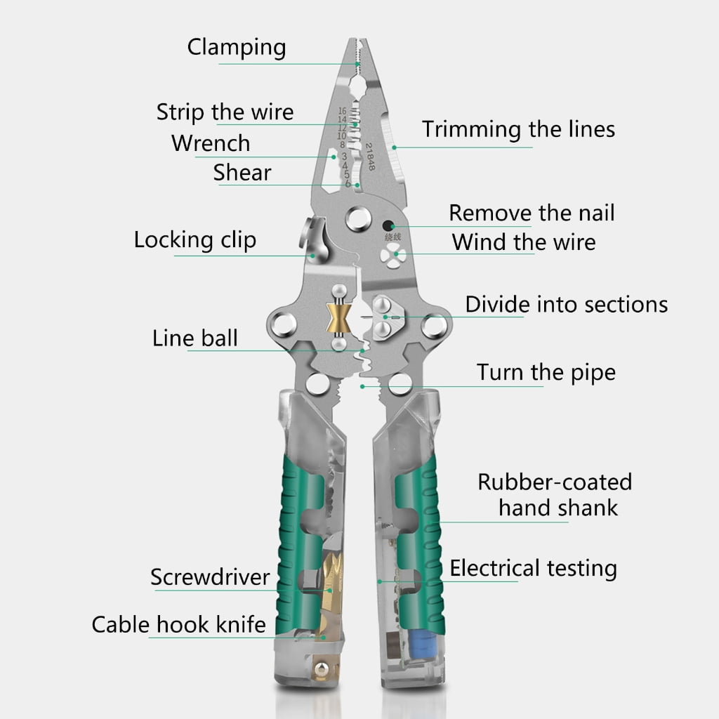 Multifunctional Folding Wire Stripper With Voltage Tester And 5 Rolls Insulation Tape Portable Design For Electrical Repairs