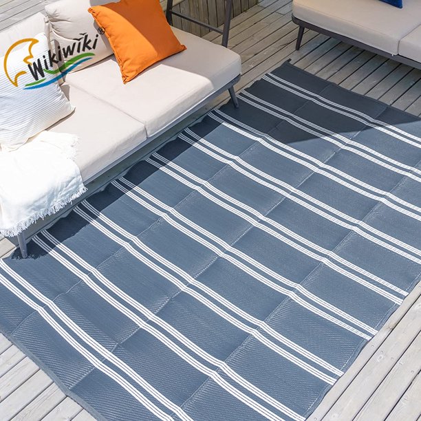 WIKIWIKI Reversible Mats, Outdoor Plastic Straw Rug, Recycled