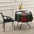 thumbnail image 7 of 60 Inch Round Tablecloth - Red Green Buffalo Plaid Waterproof Washable Fabric Table Cloth Lace Table Cover Tabletops for Dining, Kitchen, Wedding and Parties House Decor, 7 of 7