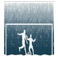 thumbnail image 3 of Ambesonne Sports Shower Curtain, Penalty Kick Football, 69"Wx70"L, Blue White, 3 of 5