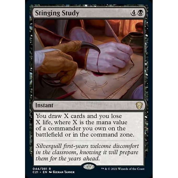 MtG Commander 2021 Rare Stinging Study #44