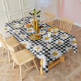 thumbnail image 3 of Black Daisy Flower Checkered Pattern Rectangle Tablecloth 60"x120",Waterproof Polyester Rectangle Table Cloth, Wipeable Spillproof Polyester Tablecloth for Dining, Camping, Indoor and Outdoor, 3 of 6